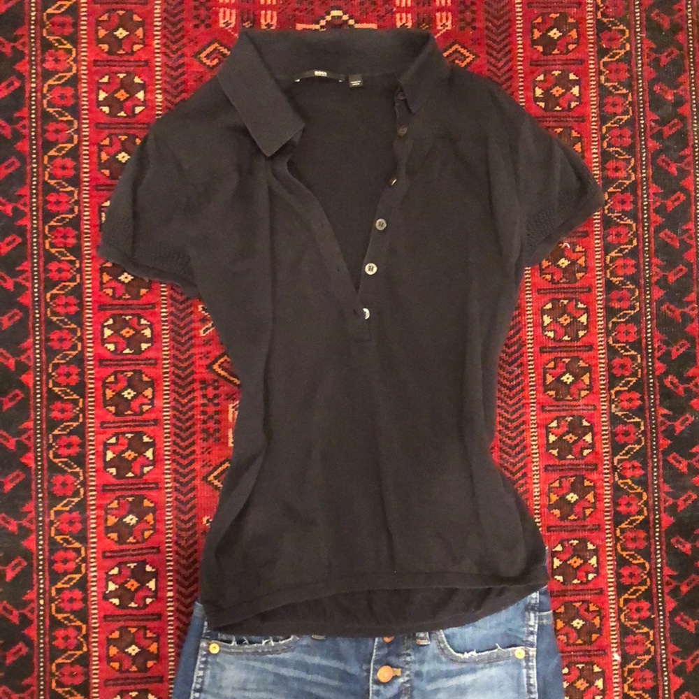Navy Button Blouse - image 1